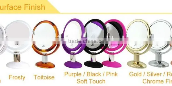 Rose Gold Silver Chrome Stand Makeup Mirror 1x/10x Magnification photo-3