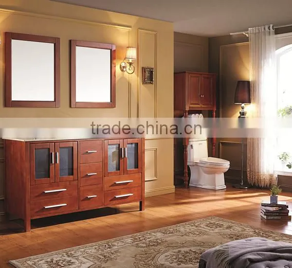Waterproof Solid Wooden Bathroom Cabinet With Classic Style photo-5