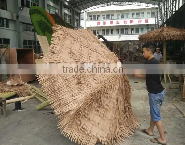 High Class Sun Protection Waterproof Material Outdoor Artificial Folder and Collapsible Thatch Umbrella