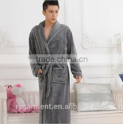 Flannel Bathrobe Men Bathrobes Towel Pajamas Adults