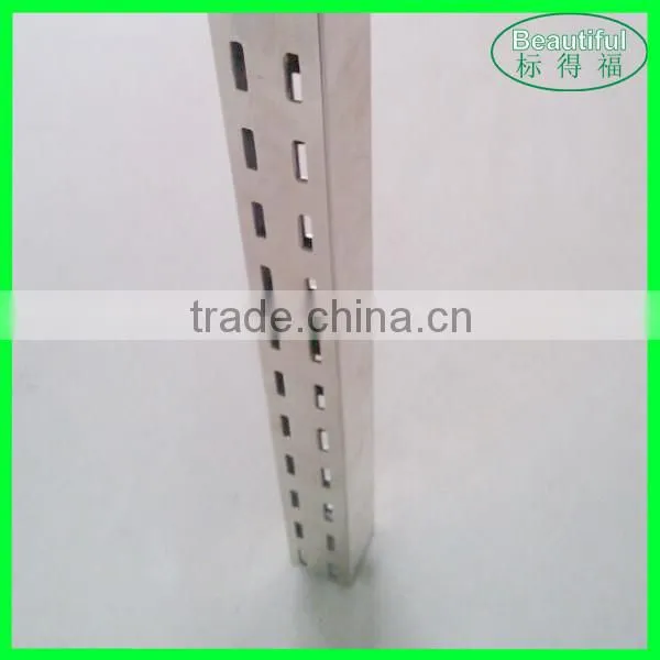 30*30mm Double Holes Square Brushed Metal Slot Tube for Store Display