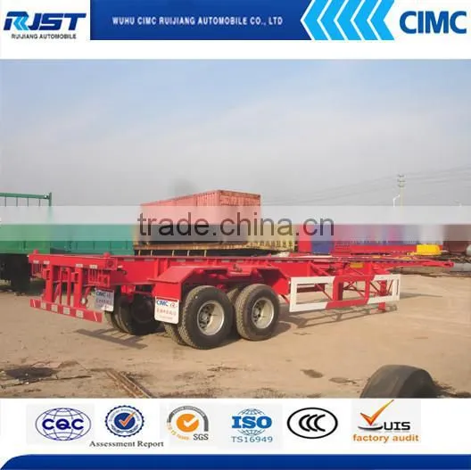 Cheap &best-selling Yellow 40FT Two-Axle Skeletal Chassis Semi-Trailer photo-4