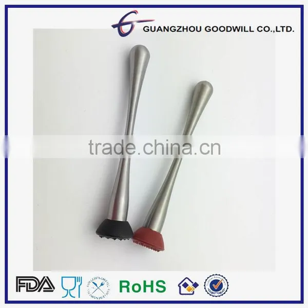 Stainless Steel Muddler + Rubber Base