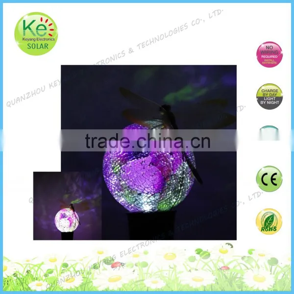 Glass Ball With Dragonfly Courtyard Light Solar Garden Light photo-3