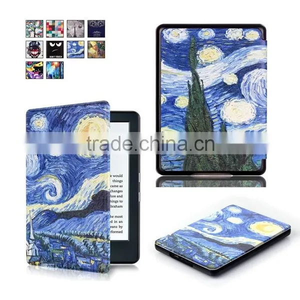 PU Hard Cover Colorful Printing Smart Case for New Kindle 2016 photo-5