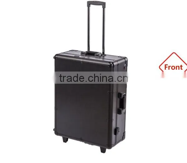 China Supplier Black Aluminum Nail Polish Trolley Case and Rolling Nail Organizer Case photo-2