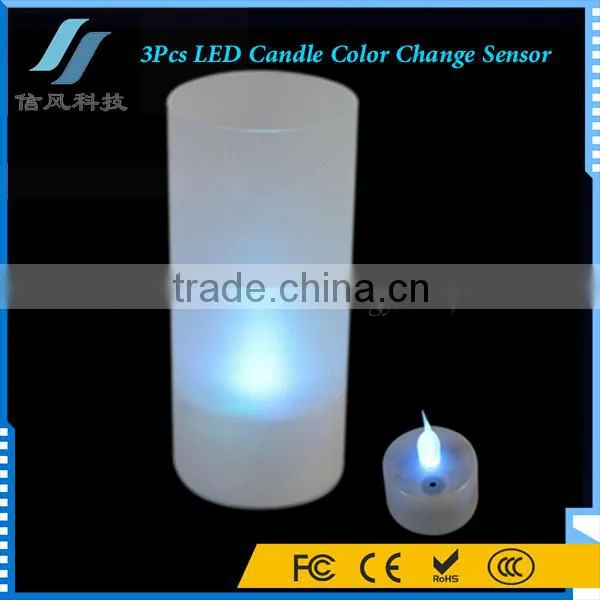 3Pcs LED Lectronic Candle Light Changing Color 7 Colors photo-2
