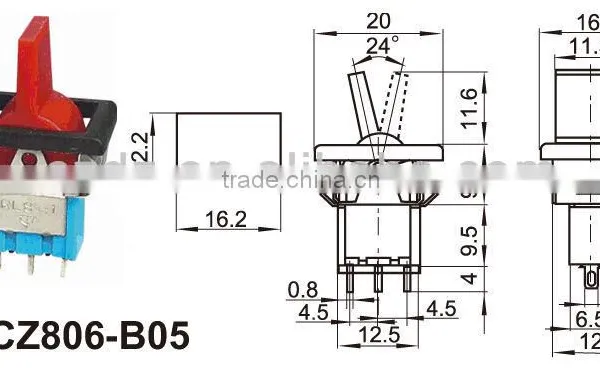 20A LED Plastic Toggle Switch,SPDT Toggle Switch 15A/25A 250VAC photo-2