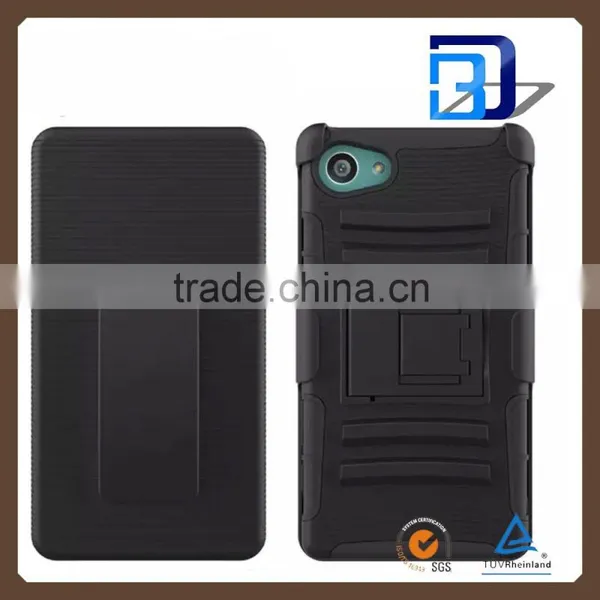 Fashionable Popular Rugged Back Texture PC With Soft TPU and Belt Combo Shockproof Case For Sony Xperia Z5 Mini Fast Delivery photo-2