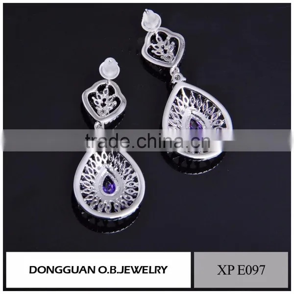 Infinite Factory Direct Sale 925 Sterling Silver White Gold Earrings Crystal Diamond Earrings For Beautiful Women photo-3