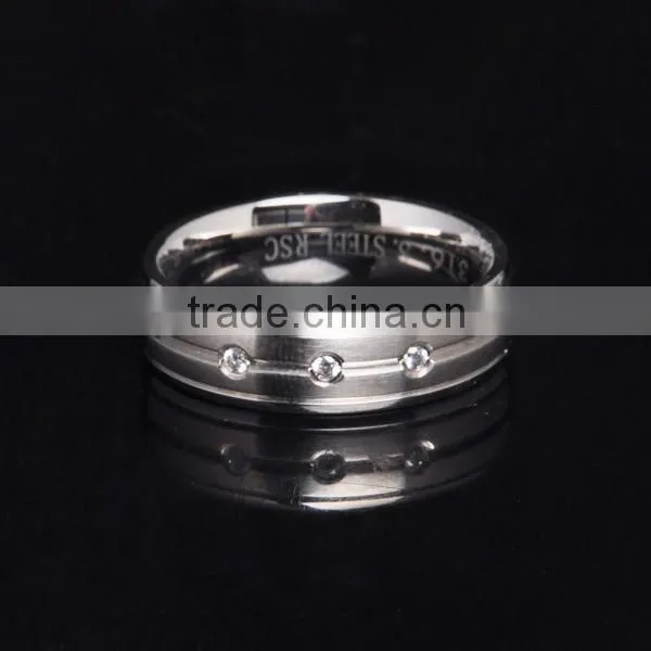2016 The Newest Cheap Clear Zircon 316 Stainless Steel Ring photo-2