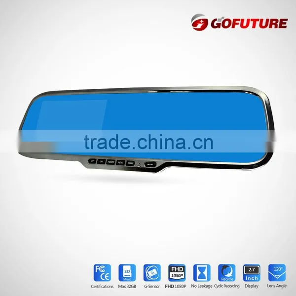 Full HD 1080p G-sensor CE, ROHS, FCC,KCC Certificates AV-out WDR Motion Detect Rearview Mirror Car Driving Video Recorder photo-4