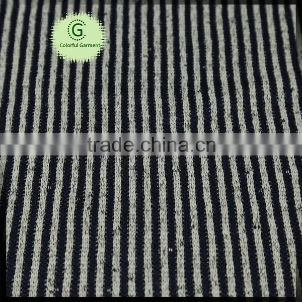 Nice Black White Stripe 100 Polyester CD Jacquard Hacci Coarser Sweater Fabric From China photo-3