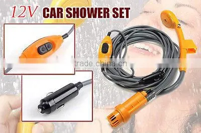 12V Portable Automobile Shower Set Water Pump Travel Trip Camp Boat Car Caravan