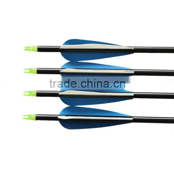 Hunting Bow Arrows Aluminum Arrow Shaft With 3''Inch Plastic Fletches photo-4