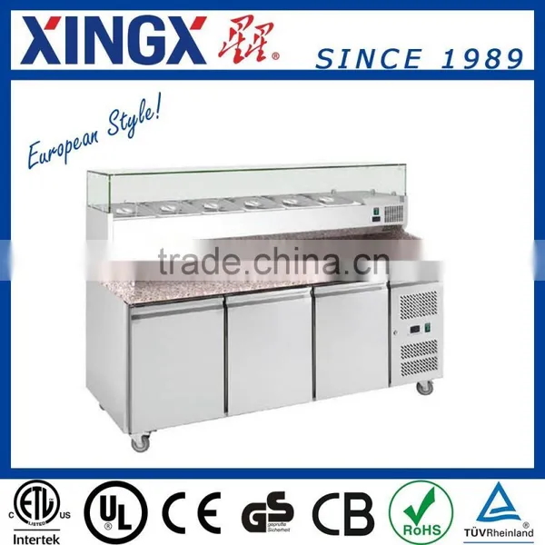 pizza table with refrigerated display unit