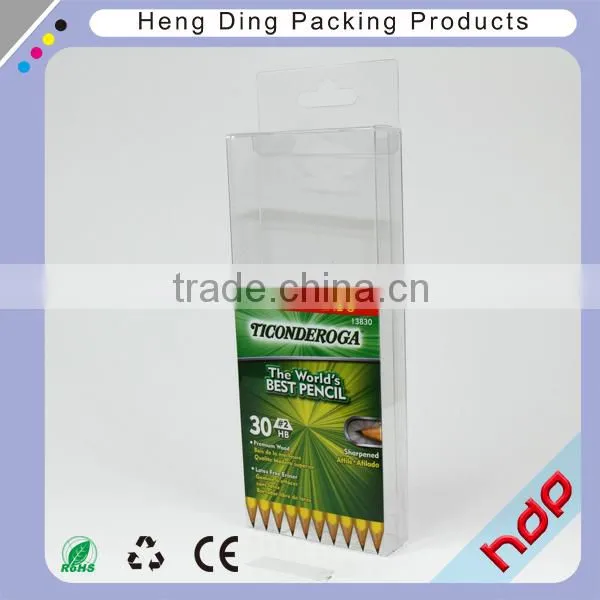 Custom Made Clear Plastic Pvc Box With Soft Crease for Pencil