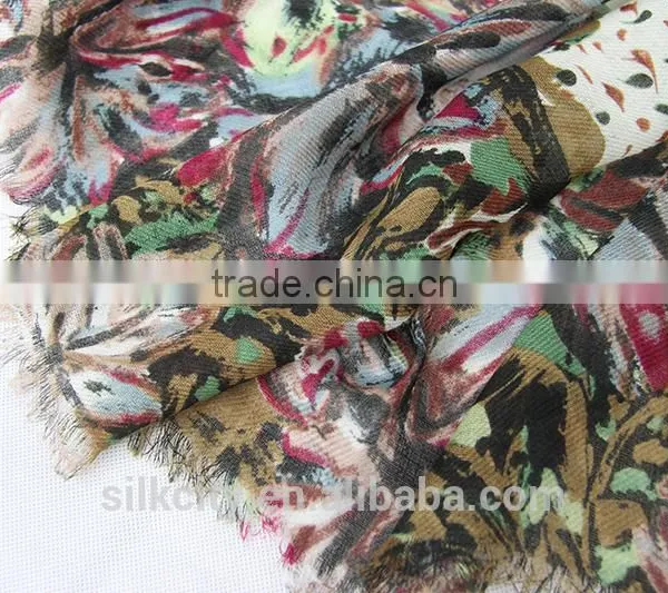 Custom Winter Pashmina Screen Printing 100% Wool Women Scarf photo-4