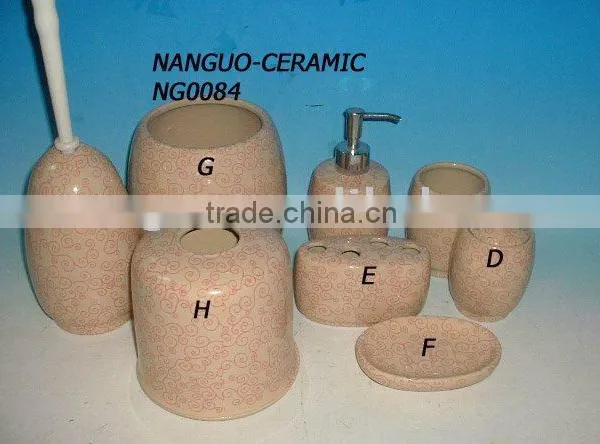 Bathroom Set Ceramic Items 8pcs