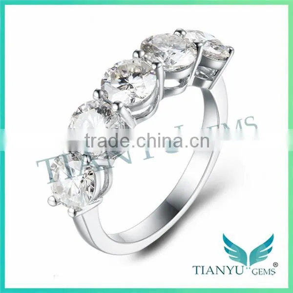 New Style Fashion Artificial Diamond Jewellery 925 Sterling Sliver Wedding Rings Round Cut Moissanite Gems for Rings Price photo-2