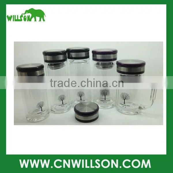 Beer Glass Cup ,Drinking Glassware ,Glass Mug With Handle and Lid