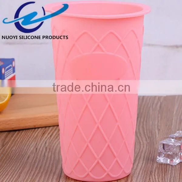High Quality Gridding Silicone Cup Sleeve of Milk Tea Cup photo-4