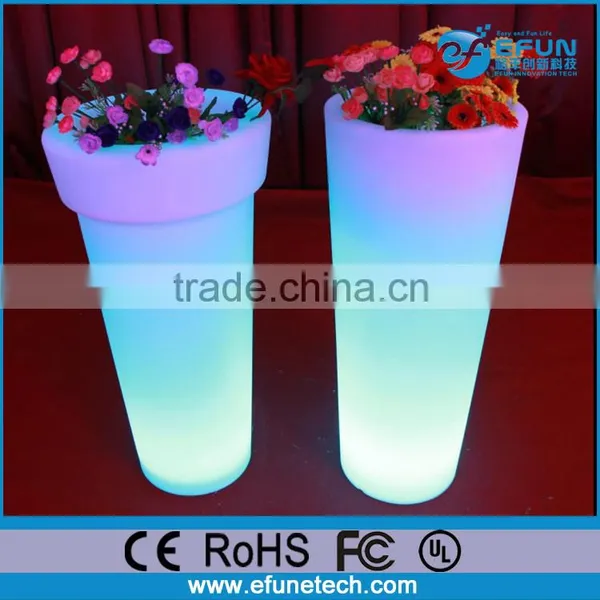 Waterproof Glow Outdoor Furniture Illuminated Color Led Solar Light Plastic Garden Pots photo-3