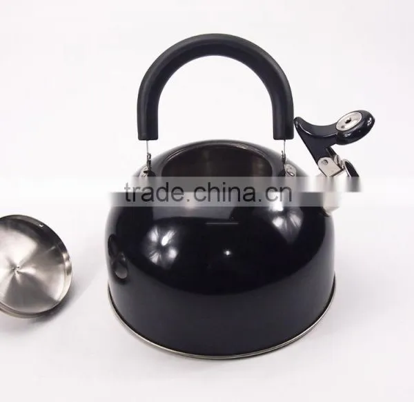 Black Color Stainless Steel Whistling Kettle Whistle With Plastic Handle photo-3