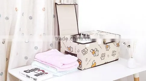 Eco-Friendly Good Quality Custom Printed Foldable Non Woven Storage Box and Bin With Two Lids photo-2