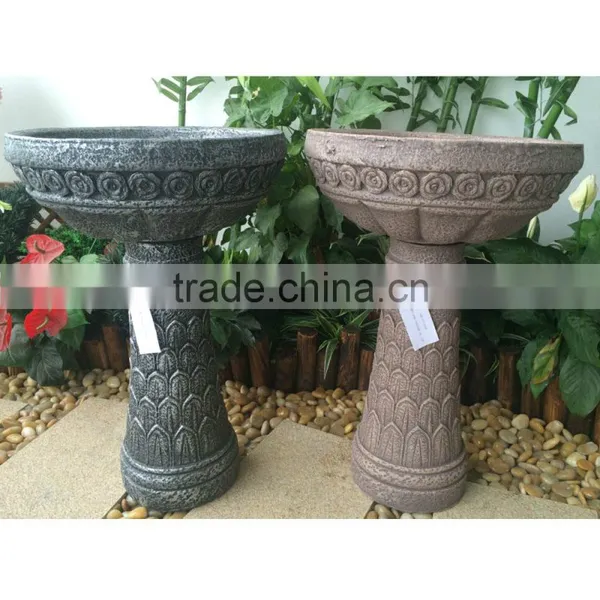 Metallic Fiber Glass Bird Bath Water Feature photo-3