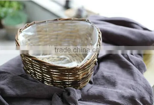 100%Handmade White Wicker Cup Shape Flower Plant Basket Wicker Baskets for Plants photo-5