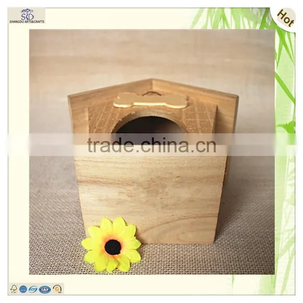 Handmade Craft Slot Roofing Hanging Doorplate Wood Hut photo-5