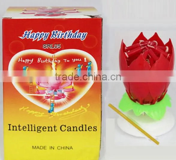 Intelligent+ Multicolors Musical Blossom Lotus Flower Rotatable Birthday Candles photo-5