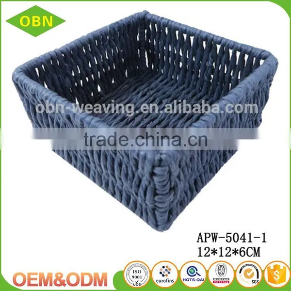 2017 New Design Graceful Handmade Paper Rope Material Square Hanging Storage Baskets photo-4