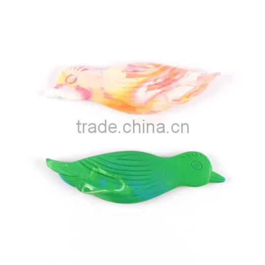 New Design Tie-dyed Bird Shaped 2 Color Crayon, 2 pk Multi-colored Bird Wax Crayon, Novelty Mix Color Bird Shaped Crayon Set photo-2