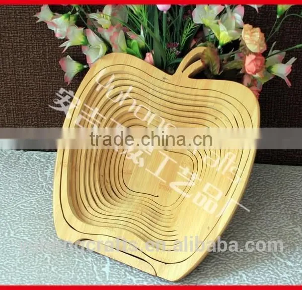 Apple Shape Chinese Bambooo Crafts Fruit Basket photo-2