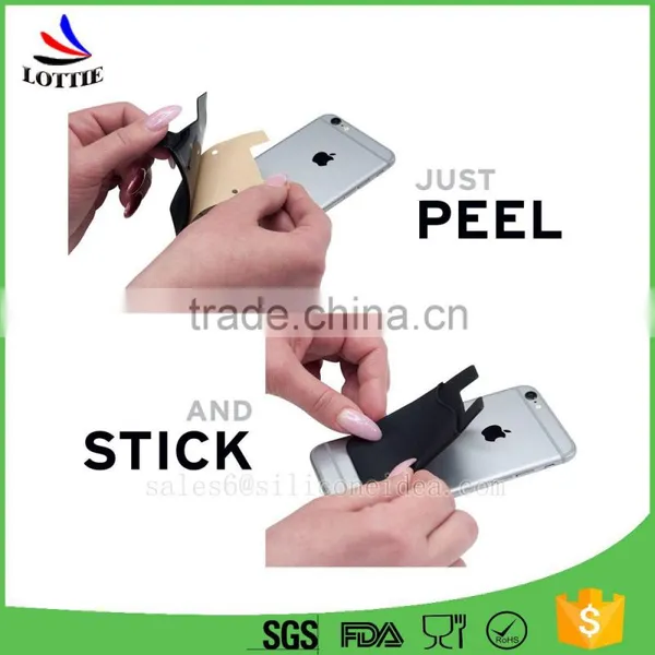 New Design Silicone Mobile Phone Card Pocket With Stand Holder From China photo-2