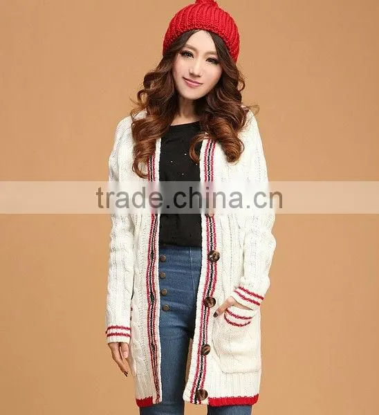 Long Winter Sweater Students Knit Sweater Cardigan