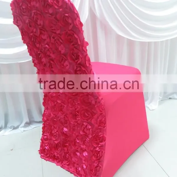Top Selling--2PCS 13 Colors Elastic Spandex Banquet Chair Cover With Satin Rosette Back For Wedding Party Hotel Decoration photo-2