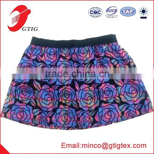 100%POLYESTER PRINT PLAID W/ FLOCKING --- WOMEN'S SKIRT photo-1