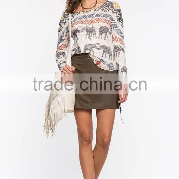 Ladies Elephant Parade Long Sleeve Fashion t Shirt Low Price photo-4