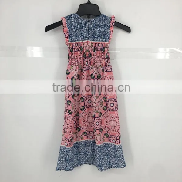 Girl Stock Floral Sleeveless Print Long Casual Dress photo-5