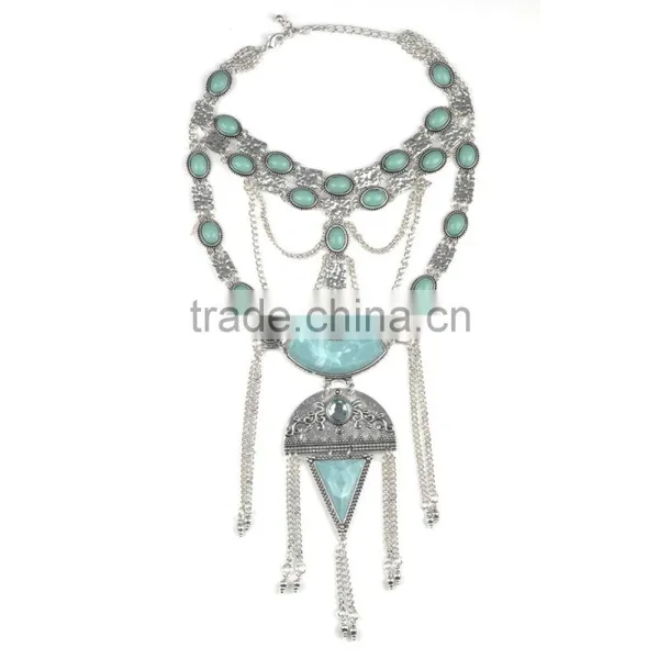 Hot Style Multilayer Vintage Heavy Metal Plated Choker Necklace photo-5