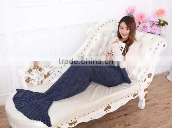 New Arrival Knitted Wearable Adults TV Mermaid Tail Blanket photo-2