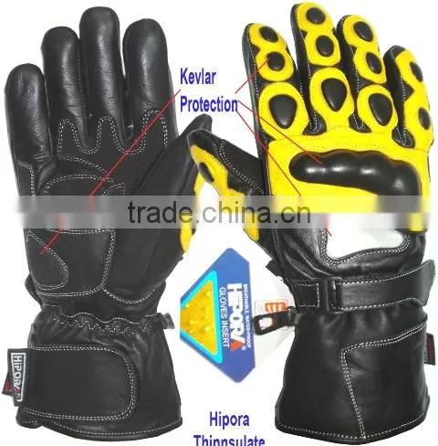 Motorbike Leather Gloves Blue Airvents photo-3