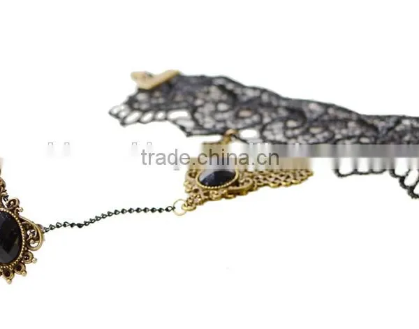 Handcraft Lace Bracelet Ring Sets With Rhinestones Fashion Palace National Jewelry Sets photo-3