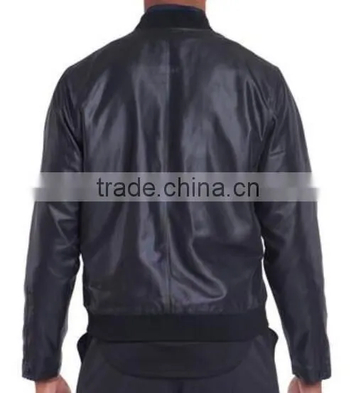 Winter Latest Fashion Plain Dyed Long Sleeve Leather Jacket photo-2