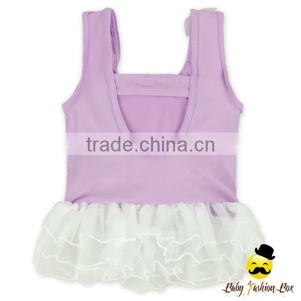 Kids Purple Ruffle Diaper Little Girl Breathable Cotton Swimwear Beach Shorts photo-3