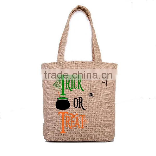 FACTORY Wholesale Stock Halloween Jute Tote Bag photo-4