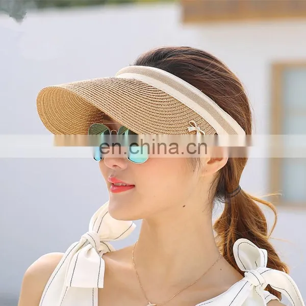 Women's Summer Visor Strawhat Sun-shading Sun Hat Beach Cap Papyruses Air Cap Seaside Sandy Beach Baseball Caps Casual Fashion photo-2